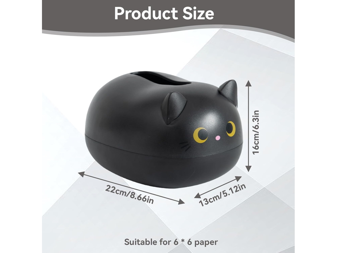 Papel Higiênico Para Gato - Desenho Animado - Plástico Preto - Suporte Para Papel Higiênico - Decoração Fofa - (preto)