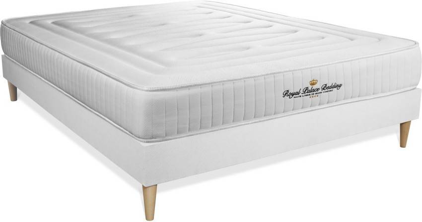 Conjunto de Somier + Colchón ROYAL PALACE BEDDING Lancaster Blanco (135x200 cm - Muelles Ensacados y Viscoelástico)