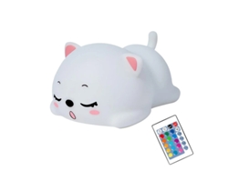 Lámpara de gato durmiendo con control remoto, luz nocturna de silicona para niñas y bebés, recargable, linda luz nocturna kawaii, Bestvite
