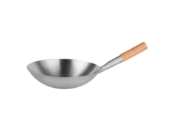 Cucharón grande de acero inoxidable para sartenes, ideal para chefs que usan woks, sartenes y restaurantes. Cuenta con un mango largo y es perfecto para cocinar.