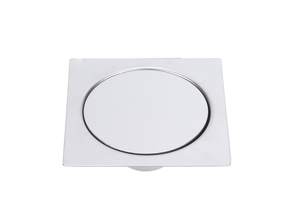 Desagüe de suelo de acero inoxidable con rebote para ducha de baño (10 x 10 cm)