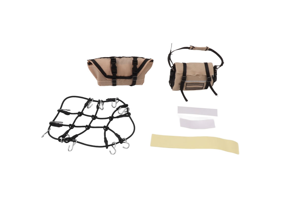 Accesorios decorativos para techo con bolsa roja para RC Traxxas 1/18 TRX4M negra