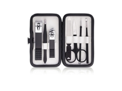 Kit De Manicura Unisex Con 8 Herramientas De Cuidado Personal, Cuchilla Afilada Y Estuche Negro Portátil.