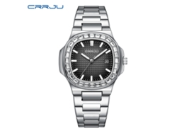 Reloj de pulsera informal e impermeable para mujer (blanco y negro), cuadrado y compacto, con calendario, ideal para parejas.