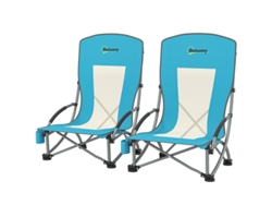 Juego de 2 sillas de camping plegables con portavasos, respaldo de tela y bolsa de transporte. Silla de pesca plegable. Soporta hasta 120 kg.