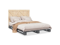 Maison Exclusive - Estructura De Cama Sin Colchón Madera De Pino Gris 160x200 Cm
