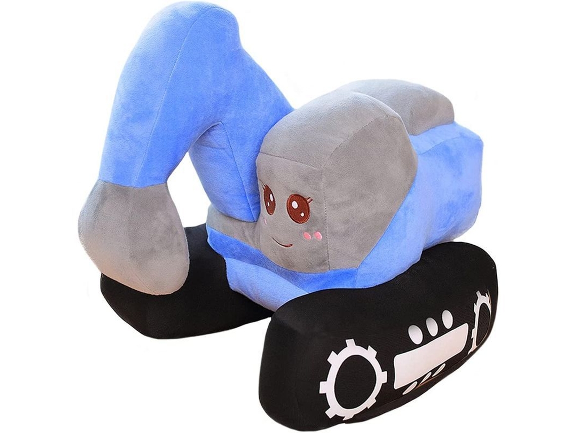 Juguete De Peluche De Camión Excavadora Simulado, Cojín De Dibujos Animados Azul
