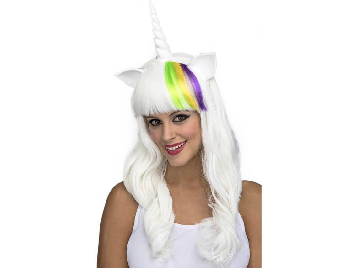 Peluca DISFRAZZES Blanca De Unicornio Con Cuerno Y Orejas (Talla: Talla Universal )