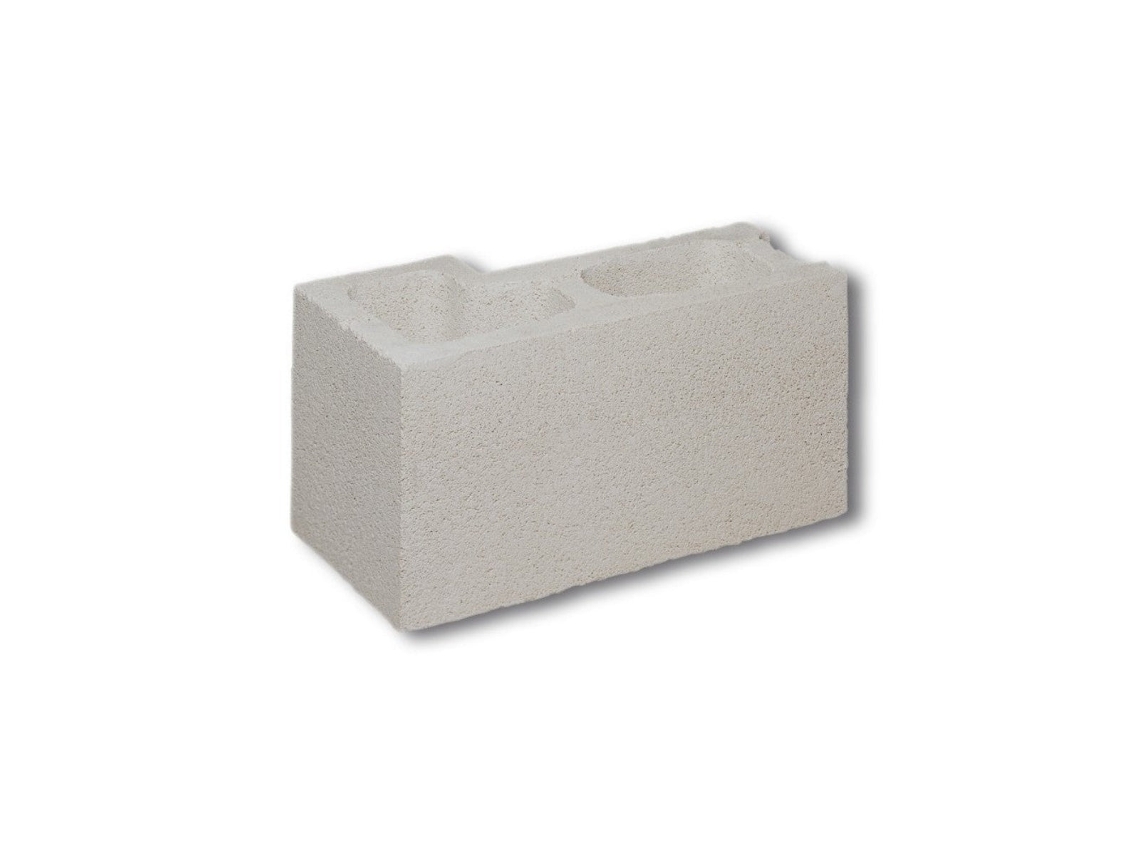 Bloque de hormigón liso con repelente al agua, gris / Esquina lisa / Unidad