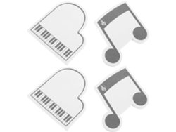 Juego De 4 Blocs De Notas Musicales Adhesivos Con Notas De Piano, Papel Liso, Tamaño Compacto.