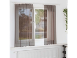 Cortinas De Gasa Con Bolsillos Para Varillas 2 Uds. Marrón