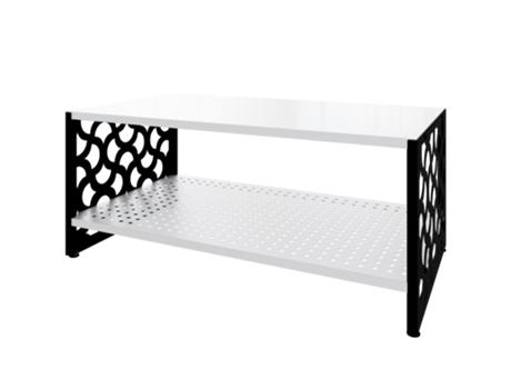 Mesa Auxiliar Multifuncional para Sala, Dormitorio o Cocina - Mesa de TV, Mesa Auxiliar (Blanco y Negro - 40 x 50 x 90 cm) DOMÍNIO METÁLICO DOMÍNIO...
