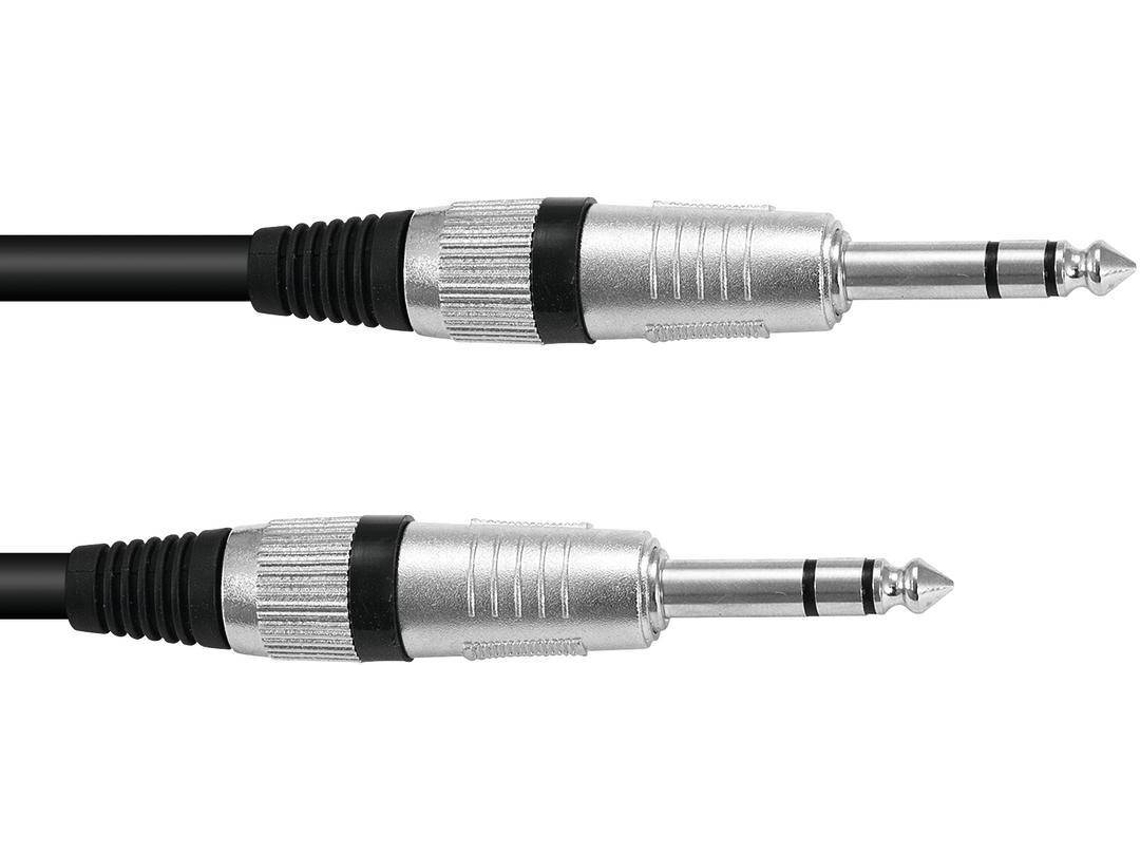Cable Jack OMNITRONIC 6.3 Stereo 0,5m bk ROAD
