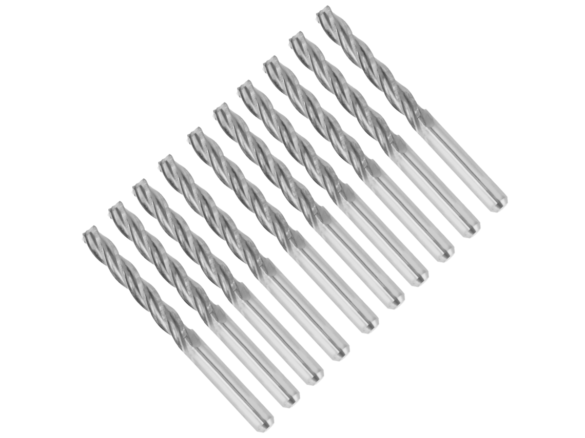 10 fresas de extremo helicoidal CNC de carburo, 4 flautas, 3,175 x 22 mm, para madera, fresa de extremo, fresa de fresado