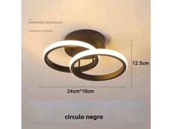 Lámpara de pasillo LED moderna de estilo nórdico MDUG (negra, 25 W)