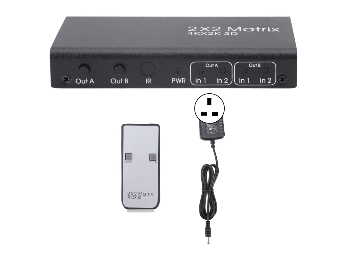 Conmutador De Interfaz Multimedia Hd 2 Entradas 2 Salidas 4k 30hz Selector Automático Hub