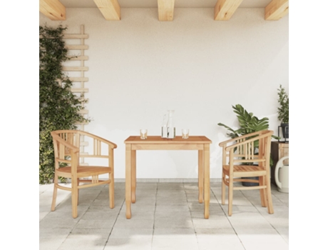 Conjunto 3 de comedor para jardín VIDAXL madera maciza de teca