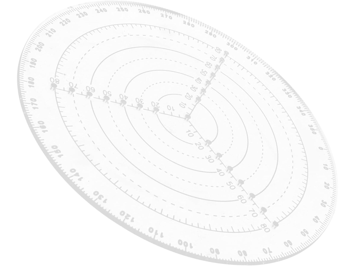 Regla Circular De Plástico Transparente Healeved Herramienta Estructura Simple