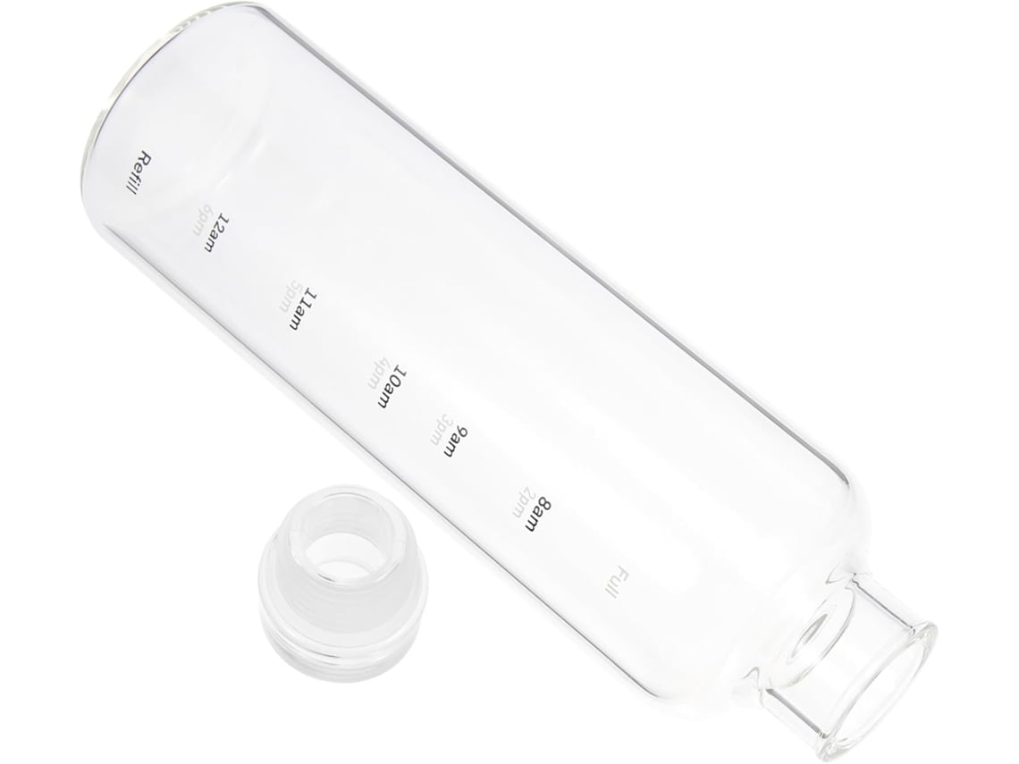 Botella de agua deportiva portátil de 500 ml, transparente, de plástico.