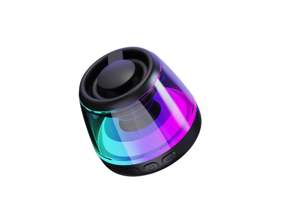 Altavoz Bluetooth magnético portátil que se puede utilizar como soporte para teléfono Luz RGB inalámbrica impermeable para exteriores negra Yemaesre