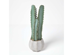 Homescapes Hylocereus Artificial Cactus In Decorative Textured Stone Pot, 49 Cm Tall