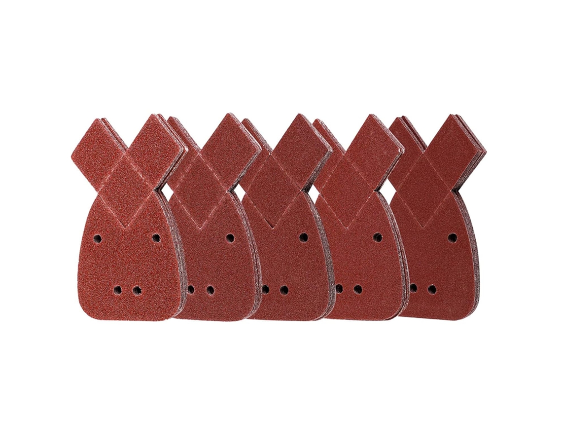 Hojas de papel de lija triangulares con 4 agujeros, grano 40/60/80/120/240, para lijadora.