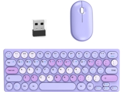 Conjunto Retro De Teclado Y Ratón Redondos, 2 X 40 G, Botones Silenciosos, Batería De Larga Duración Para El Hogar Y