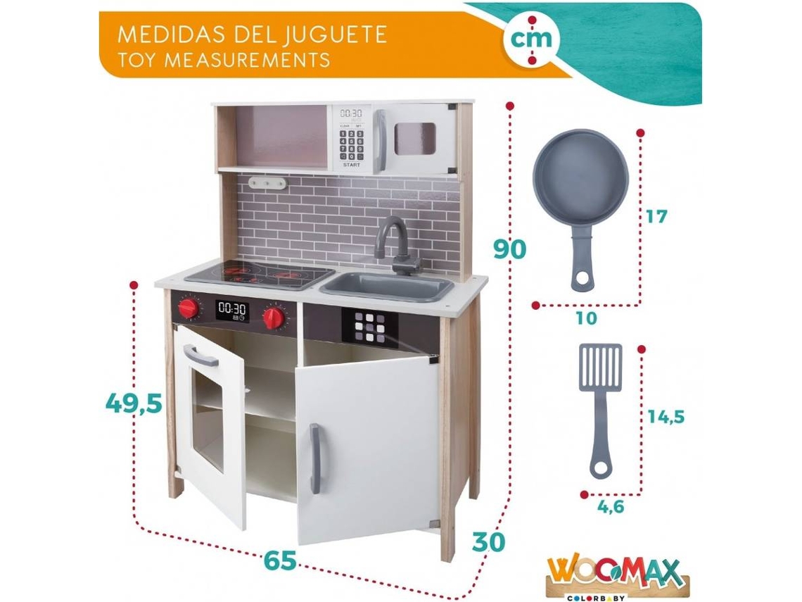 Cocina de Juguete WOOMAX Gris Edad M nima 3 A os 65 x 30 x 90