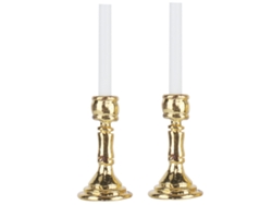 1 Par De Adornos Dorados En Miniatura Para Casa De Muñecas, Escala 1:12, Decoración Metálica De 4 Cm.