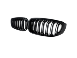 Parrilla delantera tipo riñón, plástico ABS resistente, reemplazo directo, negro brillante OEM