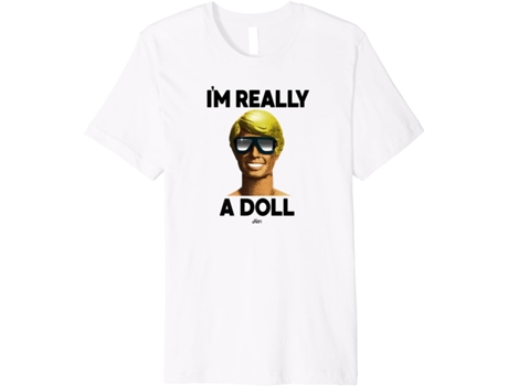 T-Shirt Unisex TEESTONE Barbie Ken I'm Really A Doll Premium blanco (XL)