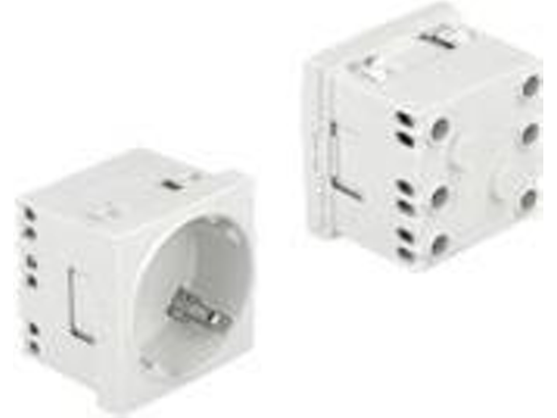 Easy 45 Steckdose 2pe Typ F Mit Verschluss 1 Steckdose 16 A Wechselstrom 250 V Blanco, RAL 9003 Delock