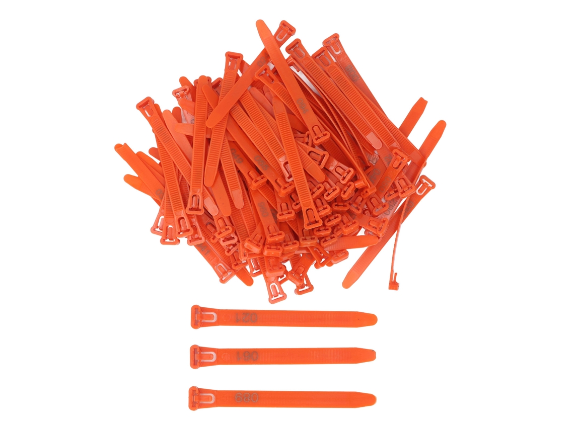 Anillas Numeradas Para Patas De Pollos 1-100 Reutilizables Para Pollos Pollitos Patos Palomas Gansos Naranja