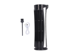 Ventilador De Torre Sin Aspas Con Oscilación De 90°, 2 Velocidades, 34 Db, Usb 2.0 Para Dormitorio - Negro