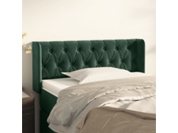 Cabecero De Terciopelo Verde Oscuro 93x16x78/88 Cm