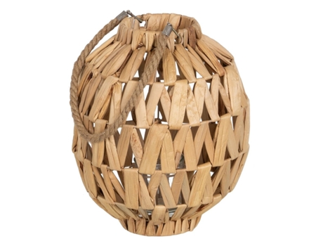 Farol Portavelas Farol Beige Metal Cristal Jacinto de agua 27 x 27 x 32,5 cm BIGBUY HOME
