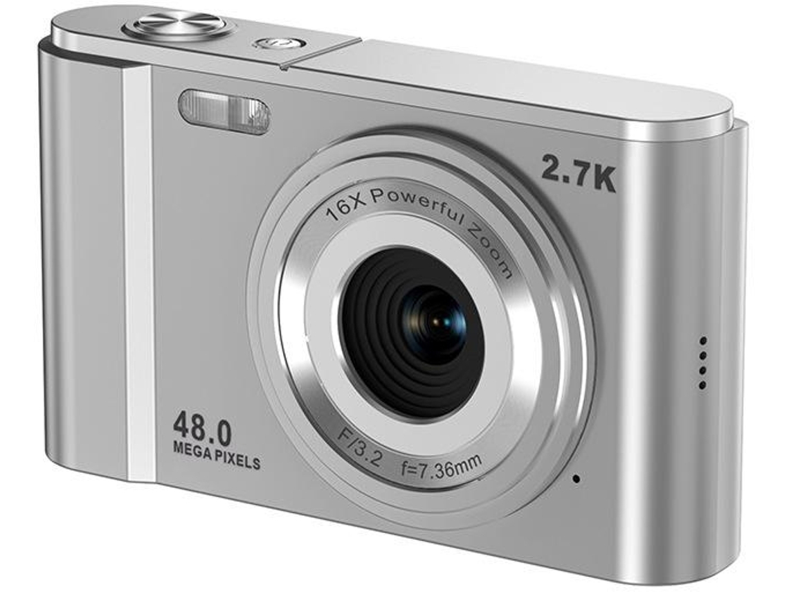 Cámara Digital Hd Para Filmación En Casa Full Hd 2.7k 48mp 16x Plata Sin Tarjeta Zruxe