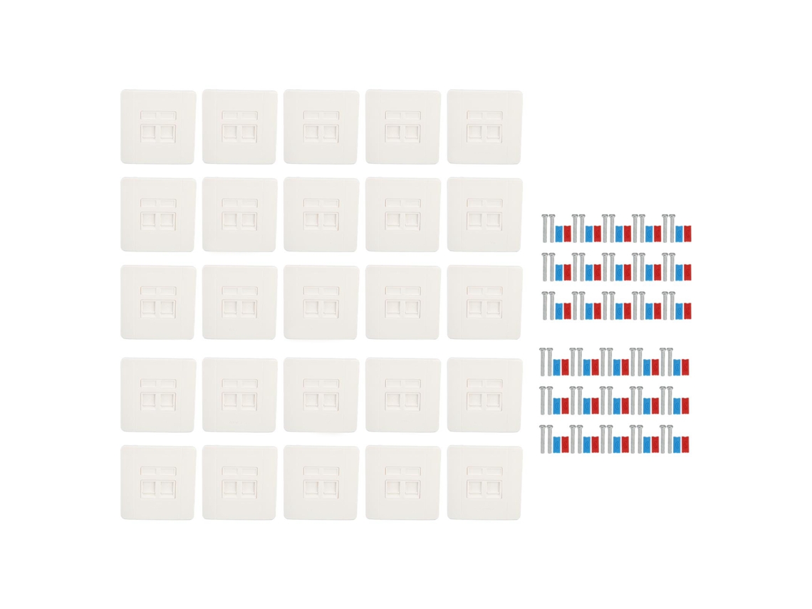 30 Placas De Pared Ethernet Con Dos Puertos Rj45 Y Rj11 Para Conexión De Cableado.
