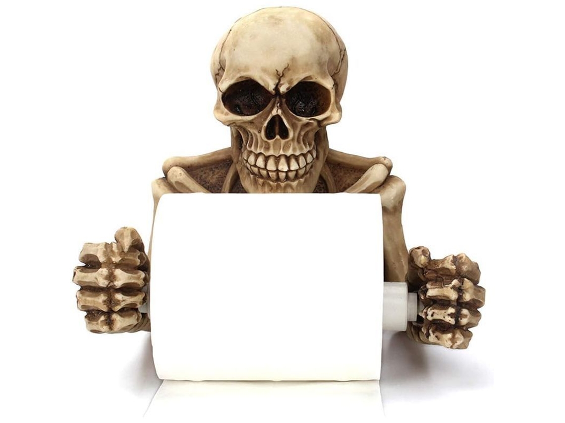 Soporte Decorativo Para Papel Higiénico Con Forma De Calavera, Decoración Espeluznante Para El Baño En Halloween.
