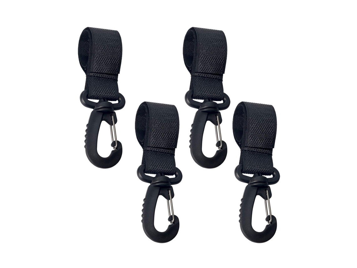VVJIJILLY 4 Ganchos Para Carrinho De Bebê, Organizadores Para Mochila, Bolsa De Mãe, Preto.