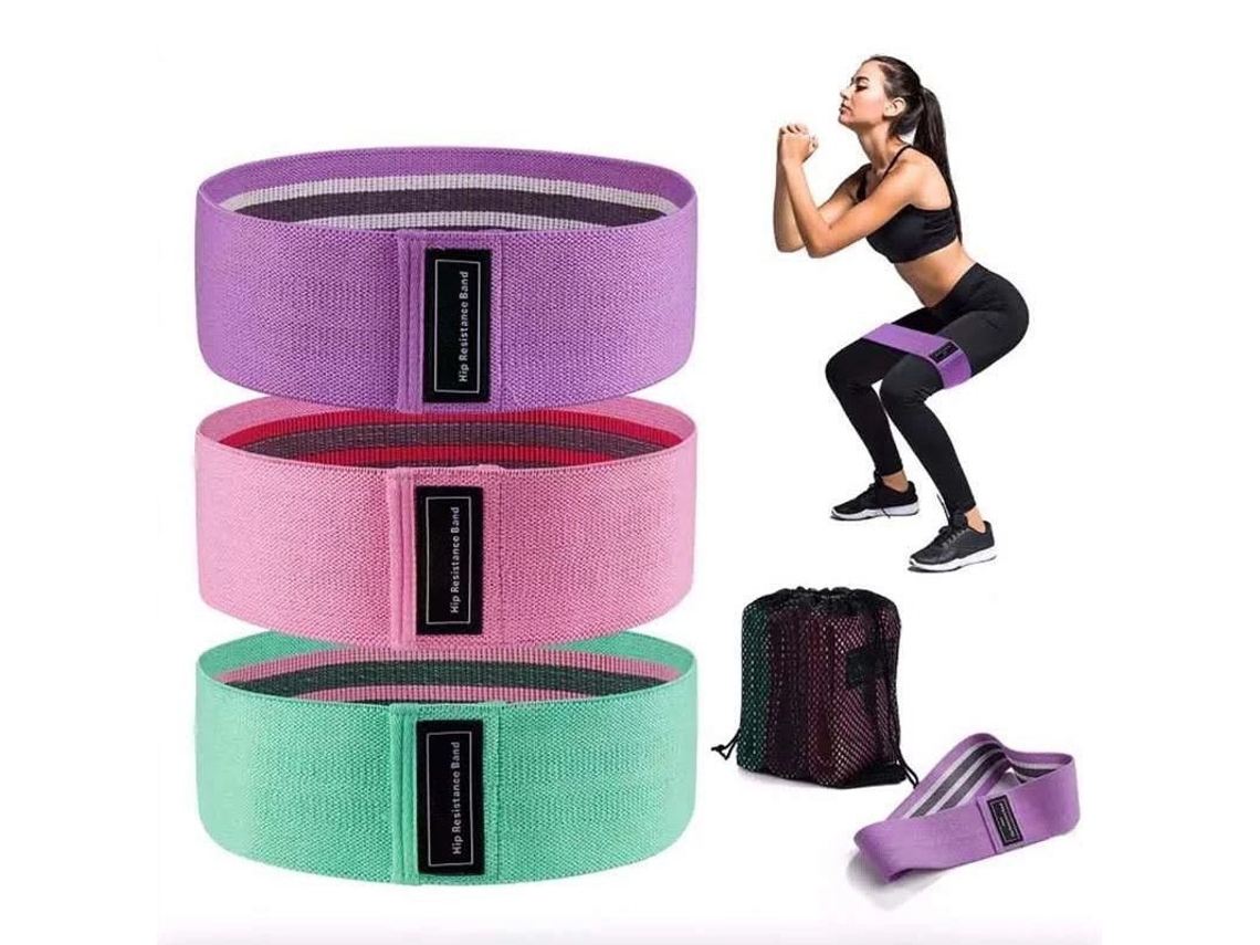 Faixas De Resistência Para Pilates E Treinamento De Força - 3 Faixas - 8 Cm De Largura - Coloridas