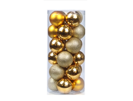 24 piezas de adornos de bolas de Navidad inastillables de 3 cm para la decoración del árbol de Navidad, dorado 3 cm