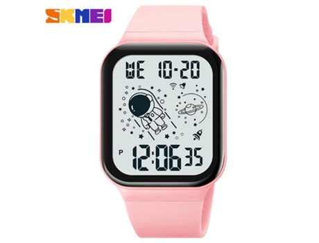 Reloj multifunción resistente al agua para hombre, relojes cuadrados digitales LED, máquina blanca rosa LUUCOZK