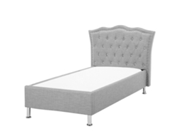 Cama con somier BELIANI Metz de Poliéster Gris 126x217x102