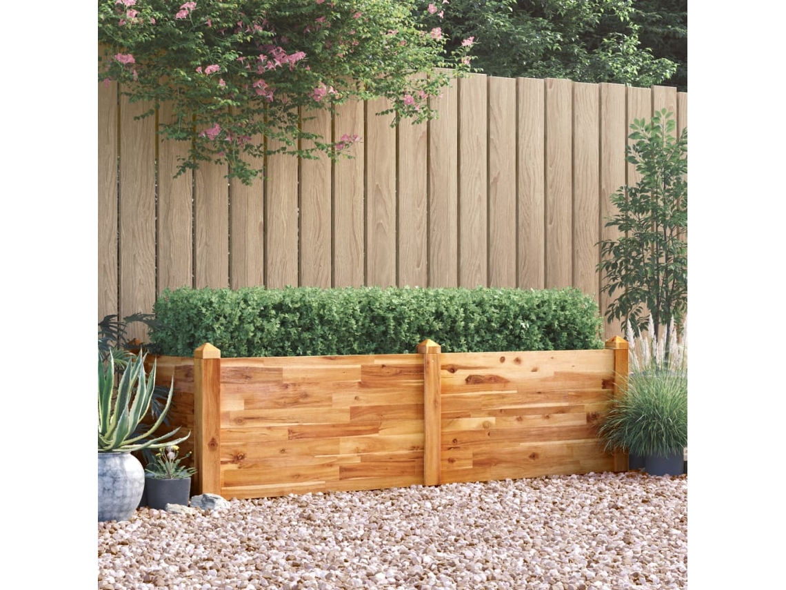 Jardinera Arriate | Maceta Madera Maciza Acacia 160x60x44 Cm