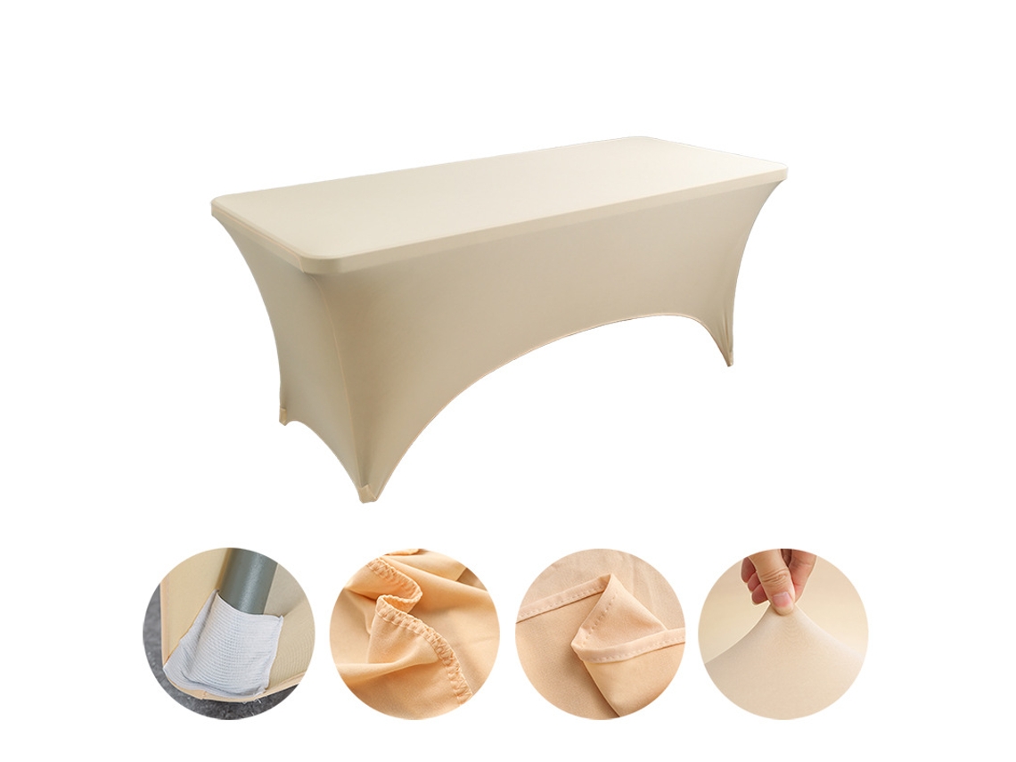 Mantel Rectangular Elástico De Spandex Para Bodas, Banquetes Y Fiestas (champán/122x75x75cm) Gertiz