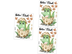 Juego de 3 pegatinas de dinosaurios para asiento de inodoro, pegatinas de animales de dibujos animados, pegatinas de pared, Slowmoose