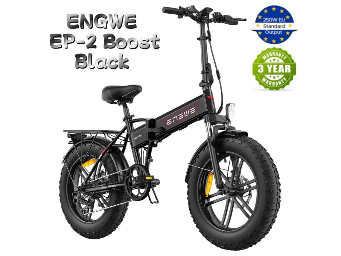 Bicicleta Eléctrica Plegable Engwe Ep-2 Boost 250w 48v 13ah Autonomía 120km Cubiertas 20x4.0 Frenos Disco Shimano 7v Sensor Par Suspensión Delantera