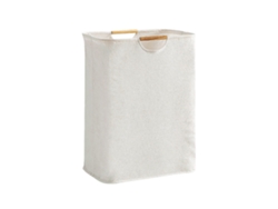 Cesto De Ropa Plegable Grande E Impermeable Con Asas De Madera Para El Baño, 56 Cm.