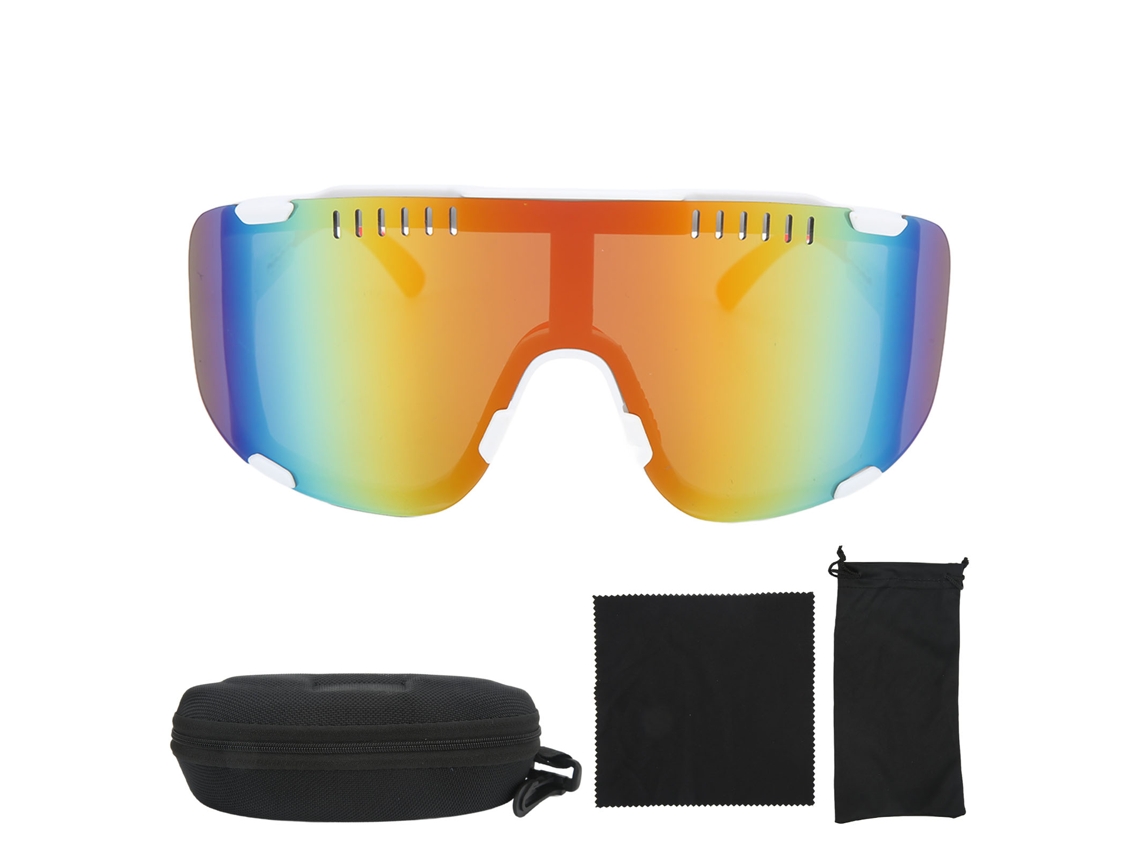 Gafas De Motocicleta Cuadrada Antivaho Con Protección Uv, Deportivas Coloridas Para Conducción Y Montar, Blanco Y Rojo